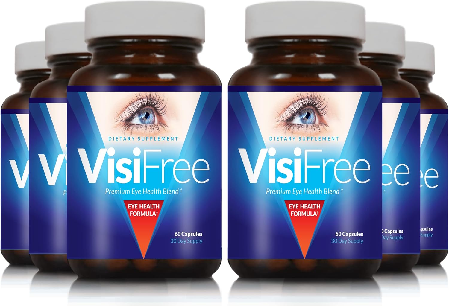 VisiFree Suplemento Ocular para Adultos - Cápsulas de Luteína, Zeaxantina y Astaxantina - 6 Pack