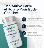 Methyl-Life® L-Methylfolate 15 mg – Suplemento de Folato Activo con Cerebrofolate® – Comprimidos Masticables, 90 Unidades