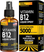 Vitamin B12 Sublingual Spray 5000 mcg – Metilcobalamina Vegana de Absorción Rápida