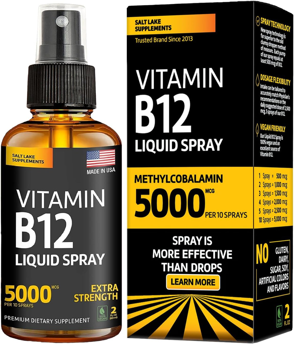 Vitamin B12 Sublingual Spray 5000 mcg – – Absorción rápida: La presentación sublingual permite que la vitamina B12 – Image 1