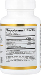 California Gold Nutrition Andrographis Immune Formula, con AP-Bio, Vitamina C y Zinc, 100 mg, 120 Comprimidos
