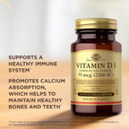 Solgar Vitamin D3 (Cholecalciferol) 55 mcg (2200 IU), 50 Vegetable Capsules