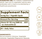 Vitamina D3 5000 UI - 120 Cápsulas Vegetales