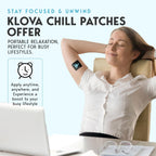 Klova Chill Parches Transdérmicos con Ashwagandha Sensoril, Rhodiola Rosea, Pasiflora, Jengibre, L-Teanina y GABA para Relajación y Bienestar