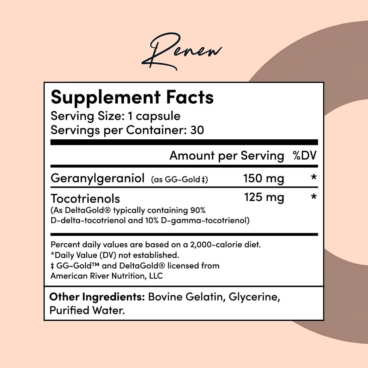 Tranont Renew - Complejo Antioxidante con Vitamina E y Geranilgeraniol