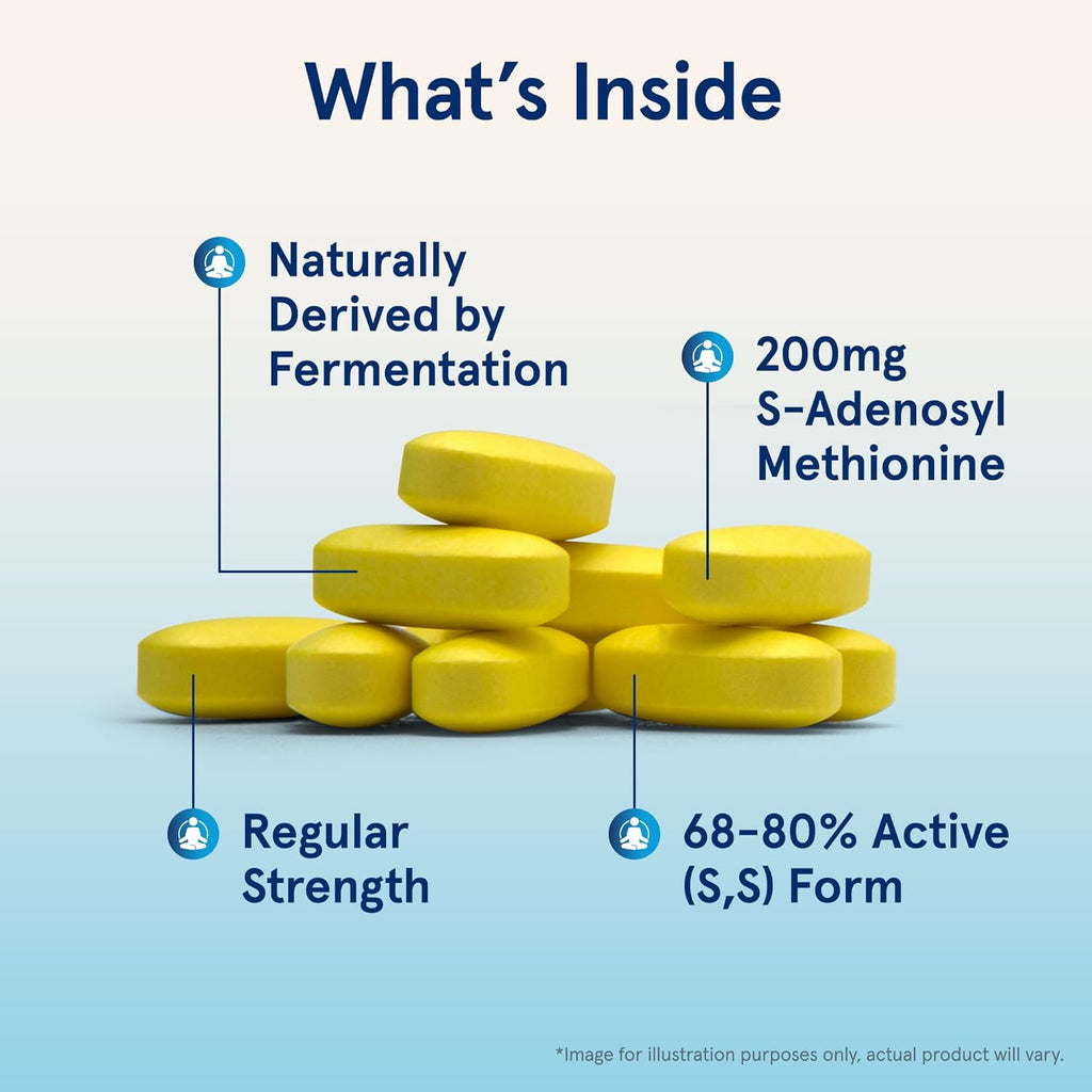 Jarrow Formulas SAMe 200 mg – Apoyo Articular, Hepático y Cerebral, 60 Comprimidos