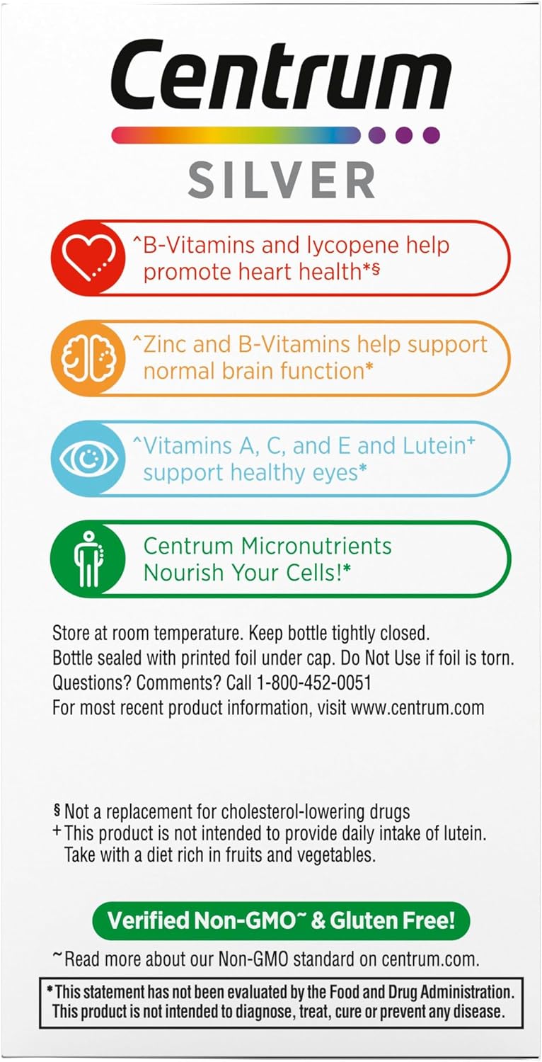 Centrum Silver Multivitamínico para Adultos 50+ - 80 Comprimidos