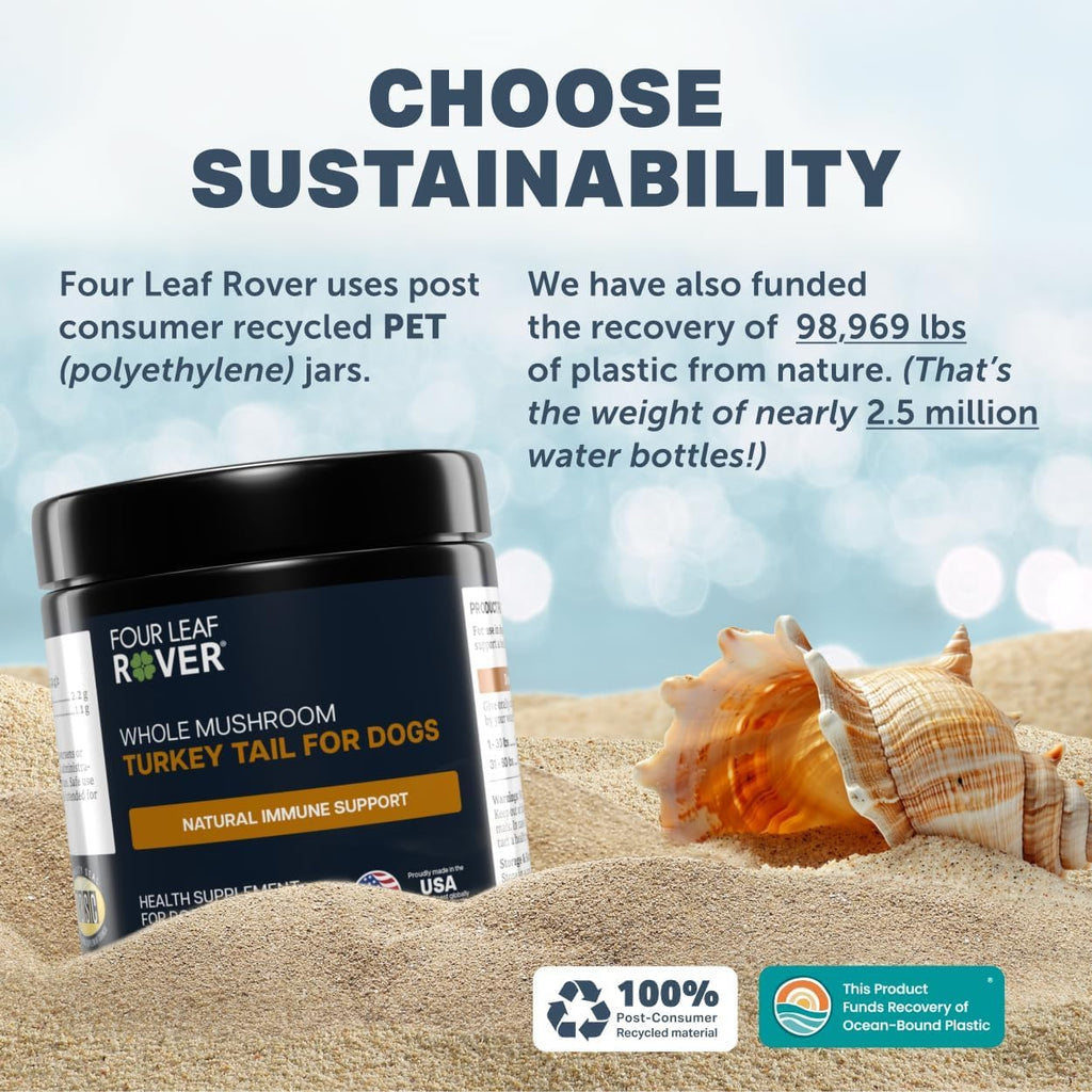 Turkey Tail Orgánico para Perros - Extracto de Cola de Pavo con más del 50% Beta-Glucanos - Probado por Terceros - Fabricado en EE. UU.