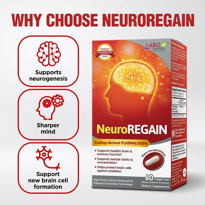 LABO Nutrition NeuroREGAIN - Plasmalógeno de Vieira para la Función Cognitiva (3 uds) – Image 5