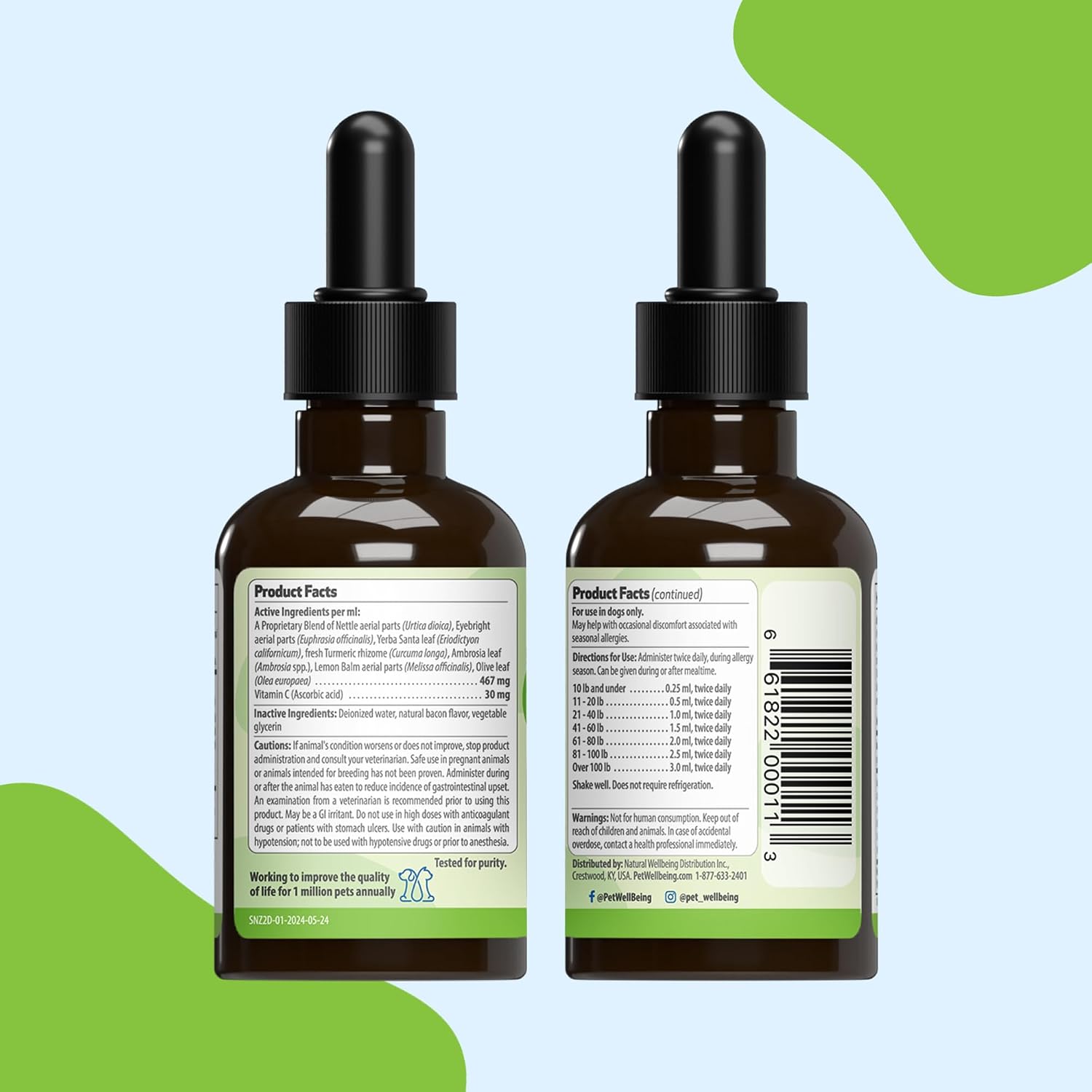 Pet Wellbeing Sneeze Ease for Dogs - Occasional Sneezing and Seasonal Allergy Relief - Vet-Formulated Herbal Supplement 2 oz (59 ml)
