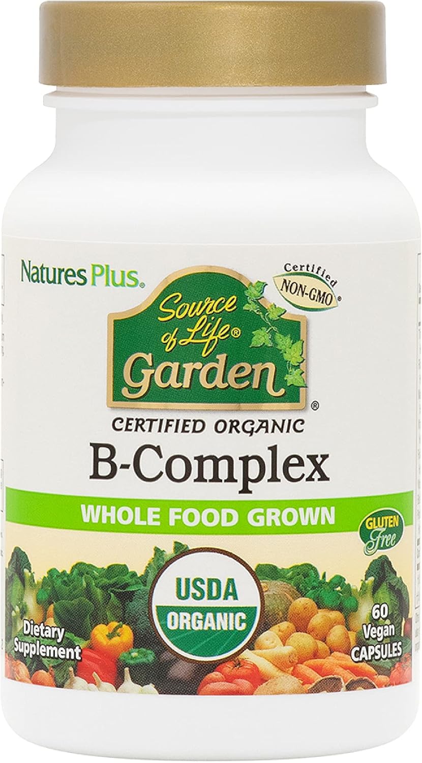NaturesPlus Source of Life Garden B-Complex - Organic B-Complex - 60 Capsules (30 Servings)