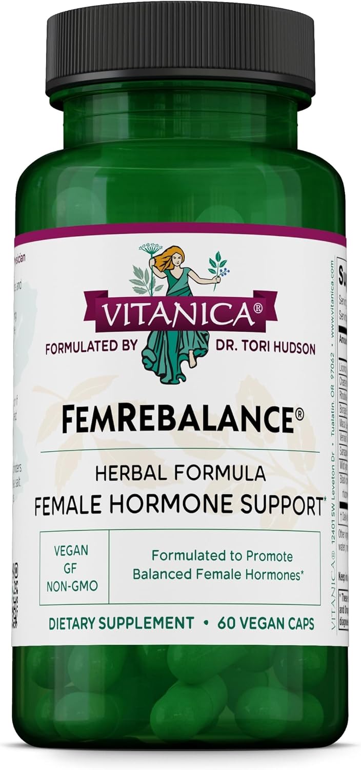 Vitanica FemRebalance – Female Hormone Balance Support, 60 Vegan Capsules