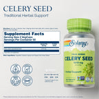 Solaray Semilla de Apio, 505mg, 100 Cápsulas Vegetales