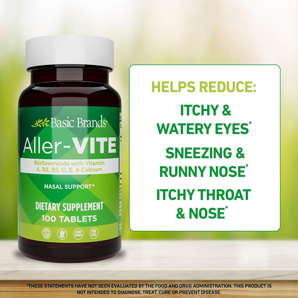 Aller Vite Nasal Support de Basic Brands – 100 Comprimidos con Bioflavonoides y Vitaminas