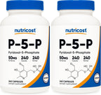 Nutricost P5P Vitamina B6 Activa 50mg, 240 Cápsulas (Piridoxal-5-Fosfato)