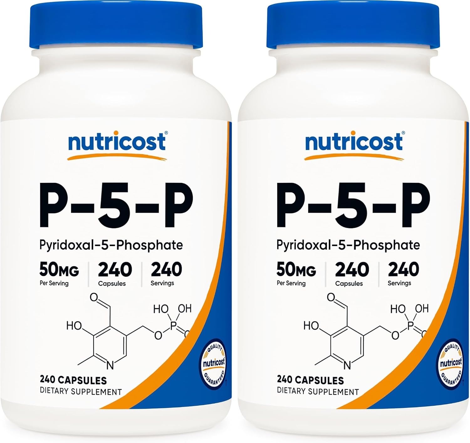Nutricost P5P Vitamina B6 Activa 50mg, 240 Cápsulas (Piridoxal-5-Fosfato)