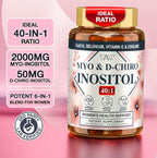 Myo-inositol & D-chiro Inositol 40:1 - Complemento para Mujer con CoQ10, Colina y Selenio - 120 Cápsulas