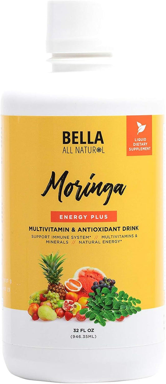 Bella All Natural Moringa Juice Energy Plus - Bebida Multivitamínica y Antioxidante - 946ml
