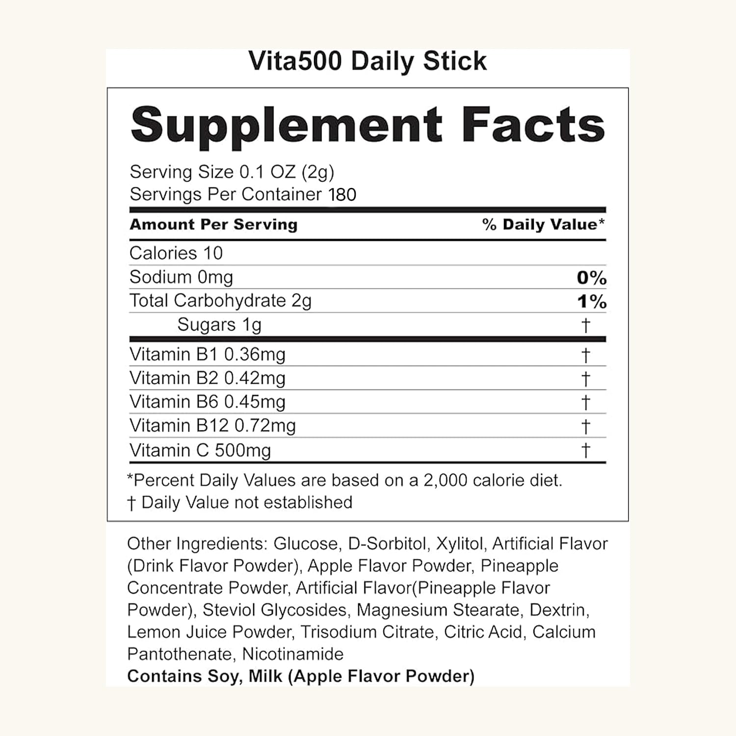 KWANGDONG Vita500 Multivitamínico en Polvo - Vitamina C 500mg + Complejo B - 180 Sticks (6 Meses)
