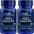 Life Extension BioActive Folate & Vitamin B12, 150 Cápsulas Vegetales (Pack de 2)