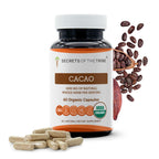 Cápsulas de Cacao Orgánico Certificado USDA | Suplemento Herbal Theobroma Cacao (120 Cápsulas)