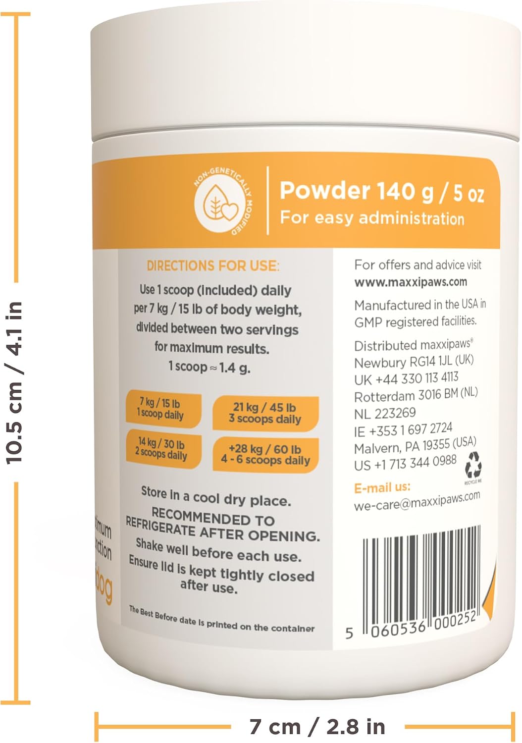 maxxiscoot Apoyo Digestivo y Glandular para Perros - Suplemento en Polvo Natural para la Calidad de las Heces y la Salud Intestinal - 141g