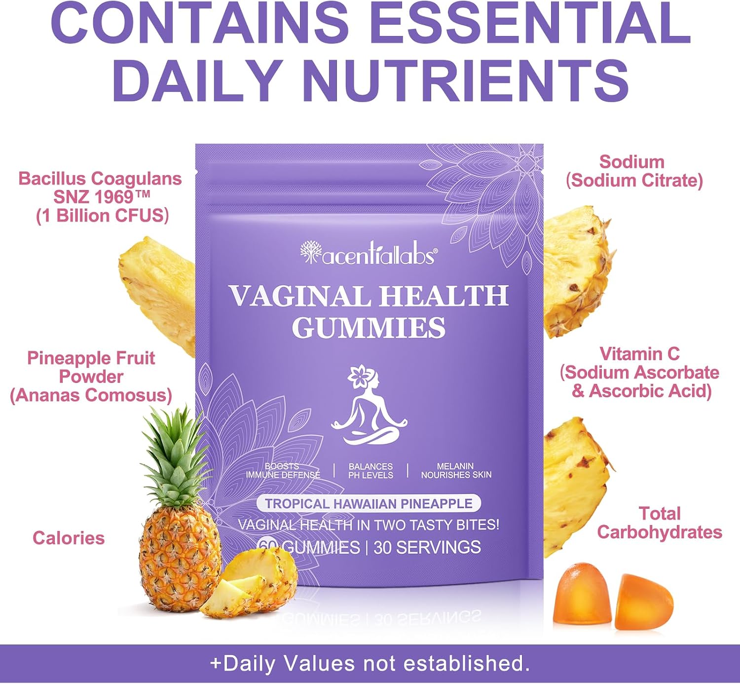 Gomitas Probióticas Vaginales Vital Source - Equilibrio pH Femenino - 60 Gomitas