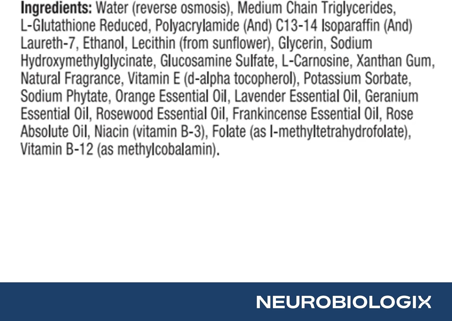 Neurobiologix Crema Tópica de Glutatión con Vitaminas y Antioxidantes - 1.7 oz