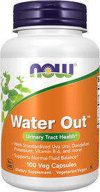NOW Foods Water Out con Uva Ursi, Diente de León, Potasio y Vitamina B-6 - 100 Cápsulas Vegetales