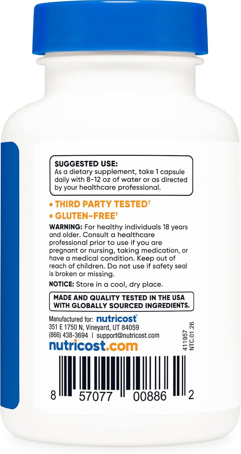 Nutricost Vitamina B2 (Riboflavina) 100mg, 120 Cápsulas - Sin Gluten y No Transgénico