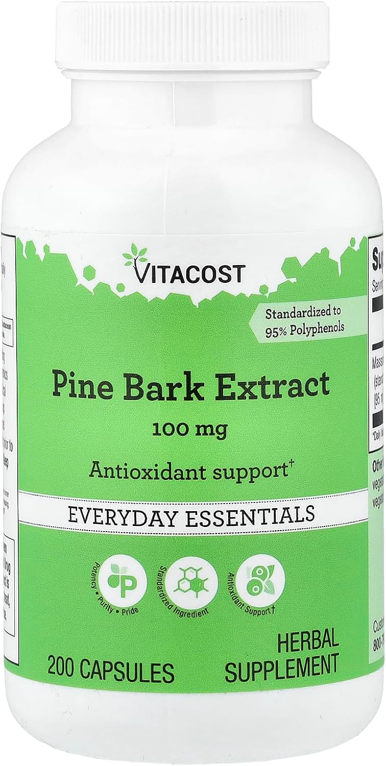 Extracto de corteza de pino Vitacost, 100 mg, 200 cápsulas