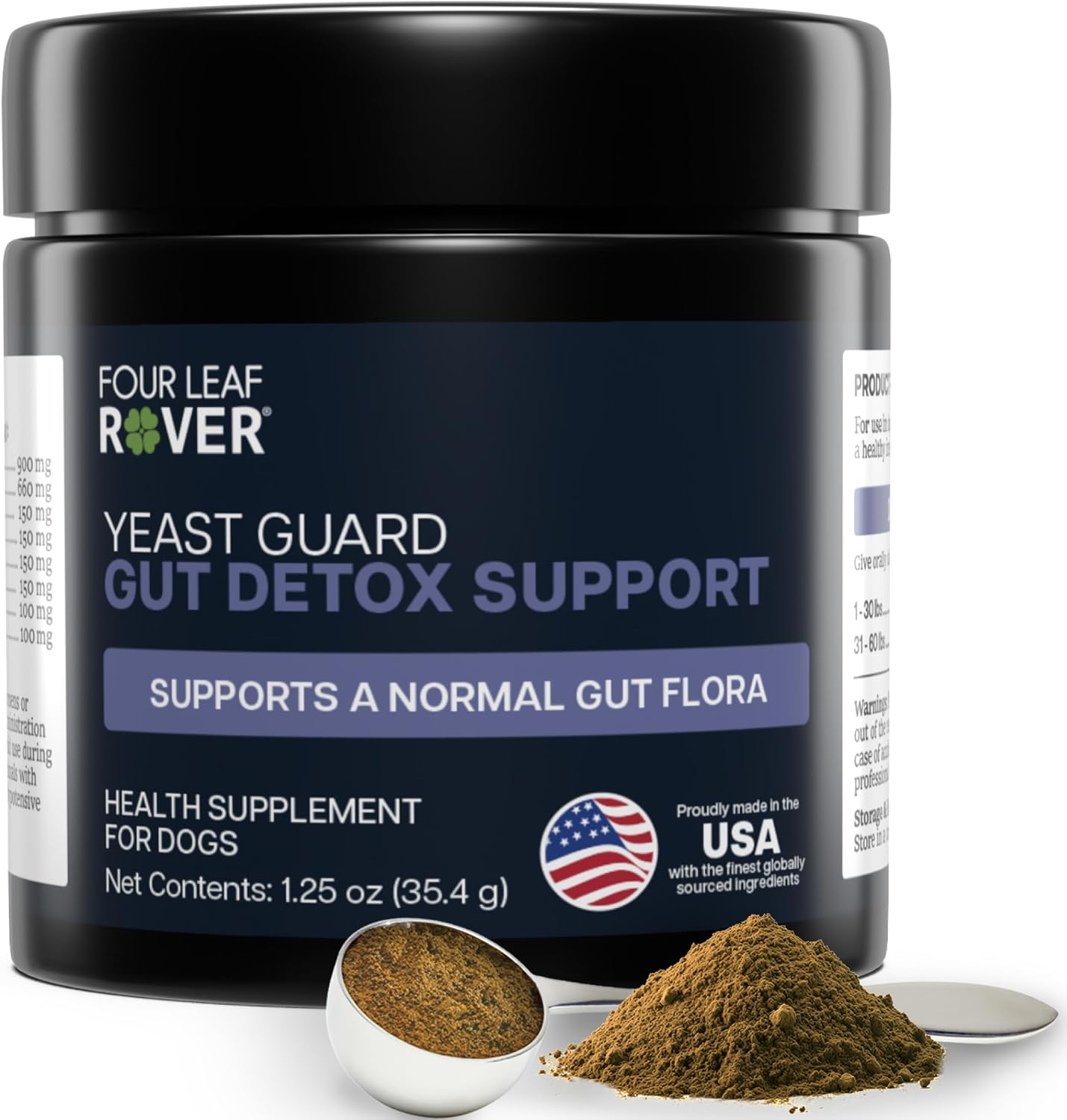 Four Leaf Rover Yeast Guard - Apoyo para la Piel y Orejas de Perros - Formulado por Veterinarios con Hierbas Orgánicas - 30 Días