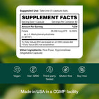 L-Metilfolato 15mg - Máxima Potencia - Vitamina B9 Activa 5-MTHF - 60 Cápsulas