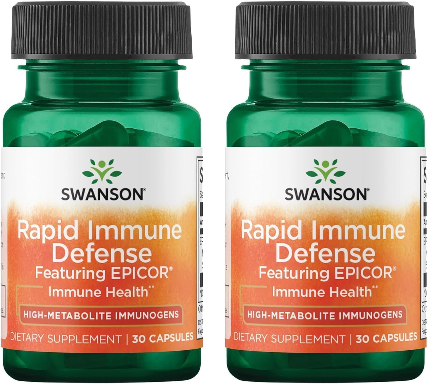 Swanson Rapid Immune Defense con EpiCor 500 mg - 30 Cápsulas (2 Paquetes)