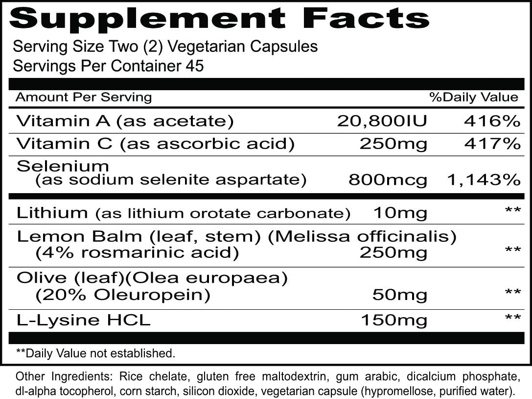 Priority One Vitamins H2PLX – Fórmula especializada de apoyo inmunológico con litio y extracto de melisa, 90 cápsulas vegetarianas
