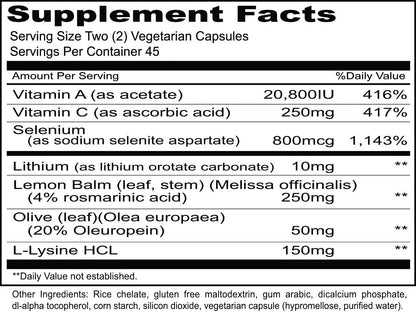 Priority One Vitamins H2PLX – Fórmula especializada de apoyo inmunológico con litio y extracto de melisa, 90 cápsulas – Image 2