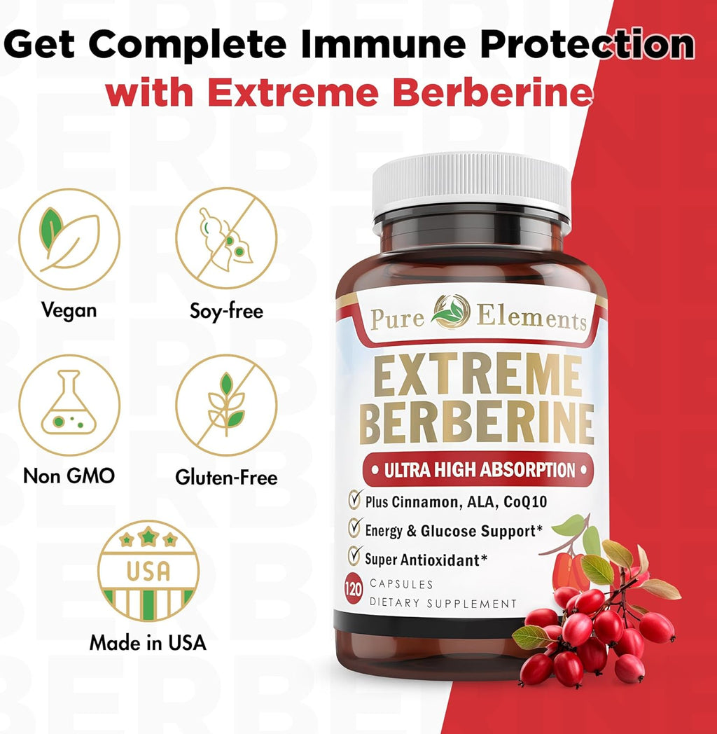 Berberina 500mg Complejo con ALA, CoQ10, Cúrcuma y Más - 60 Cápsulas
