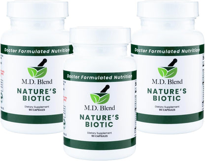 Nature's Biotic Berberine Supplement for Daily Wellness Support with Blend of Oregano, Garlic, Vitamins C & B6, Magnesium, and Zinc, 180 Cápsulas (Pack de 2)