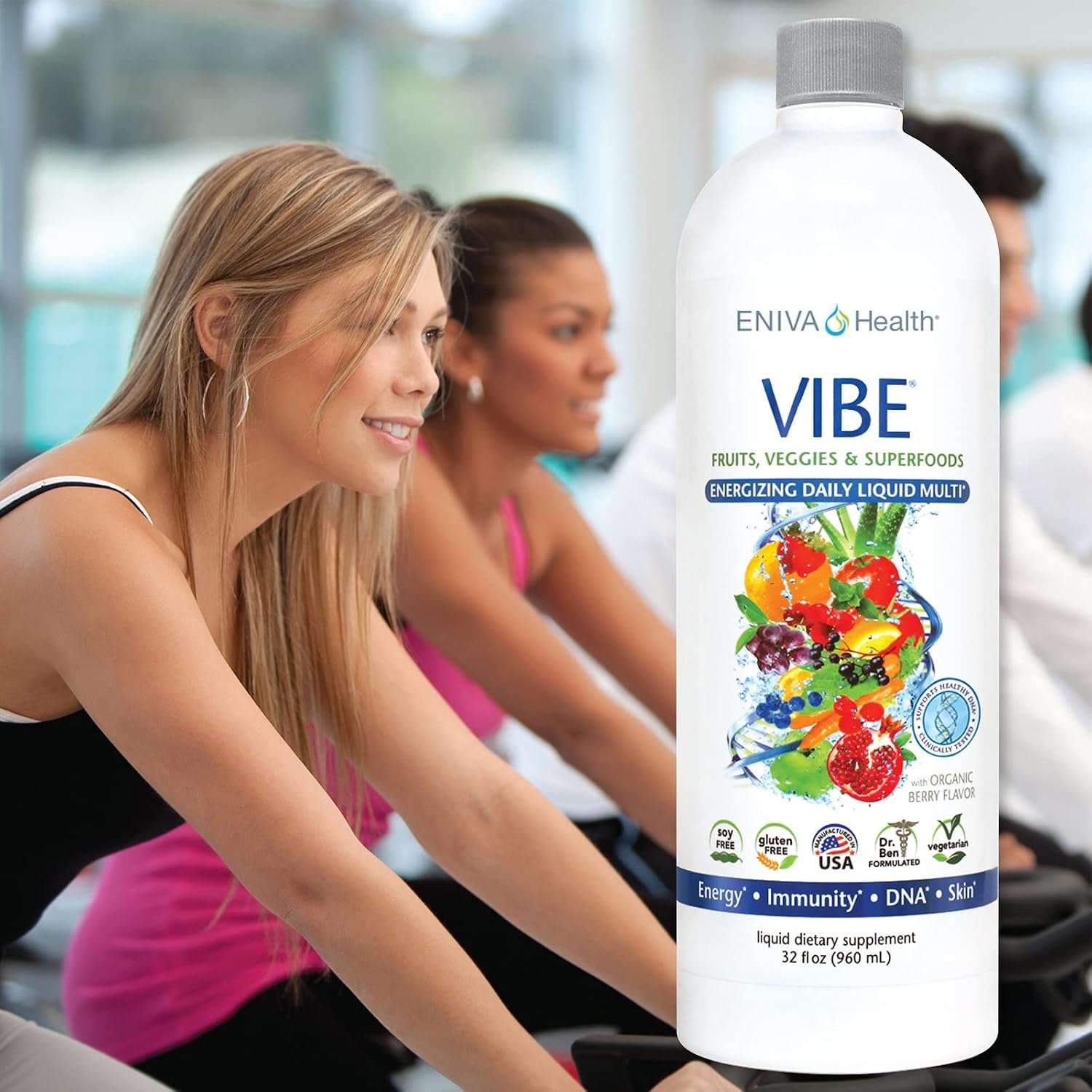 Eniva Health VIBE Multivitamínico Líquido - 32 Vitaminas, Minerales y Fitonutrientes - Suplemento Diario para Hombres y Mujeres - 950 ml