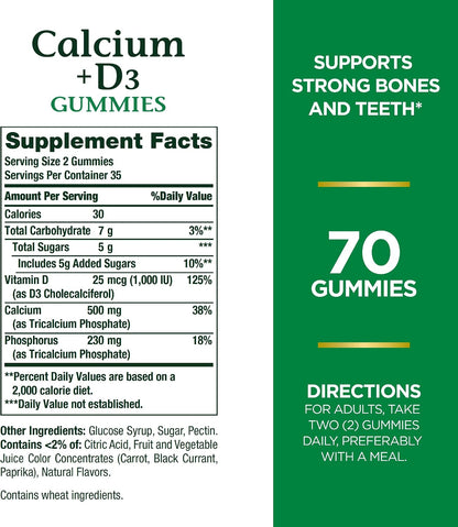Nature's Bounty Gominolas de Calcio y – El calcio contribuye al mantenimiento de los dientes en condiciones – Image 2