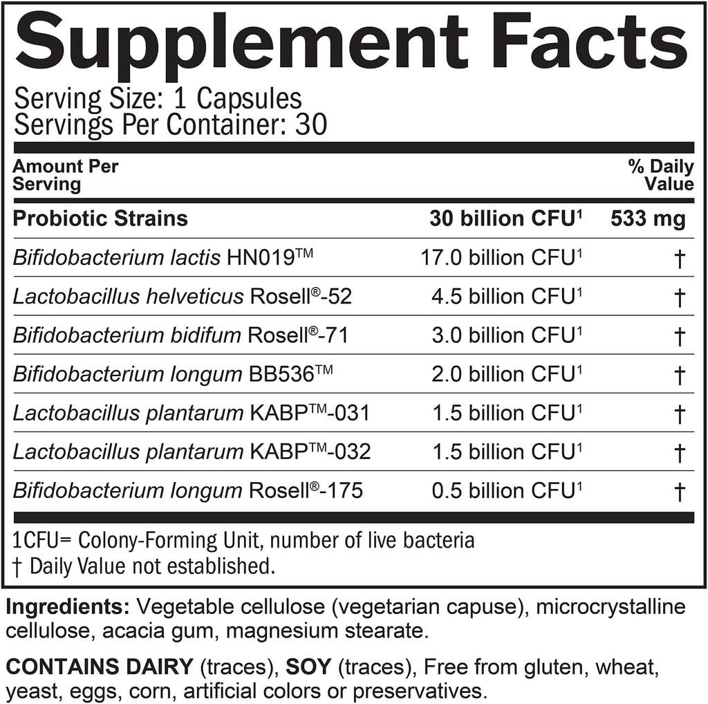 BRAINMD ProBrainBiotics MAX - 30 Cápsulas - Probiótico para la salud cerebral, inmunitaria e intestinal - Sin gluten