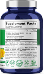 NusaPure Raíz de Diente de León, 250 mg, 200 Cápsulas Veganas (No-GMO, Vegano)