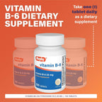 Tabletas de vitamina B-6 Rugby - 25 mg de vitamina B6 - 100 comprimidos