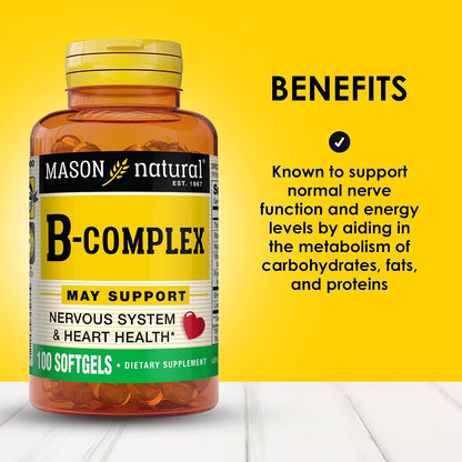 Mason Natural Complejo B, 300 Cápsulas Blandas (3 Envases de 100) – Image 2