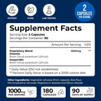Diosmin Hesperidin 1000mg – 180 Cápsulas – Suplemento de Diosmina y Hesperidina