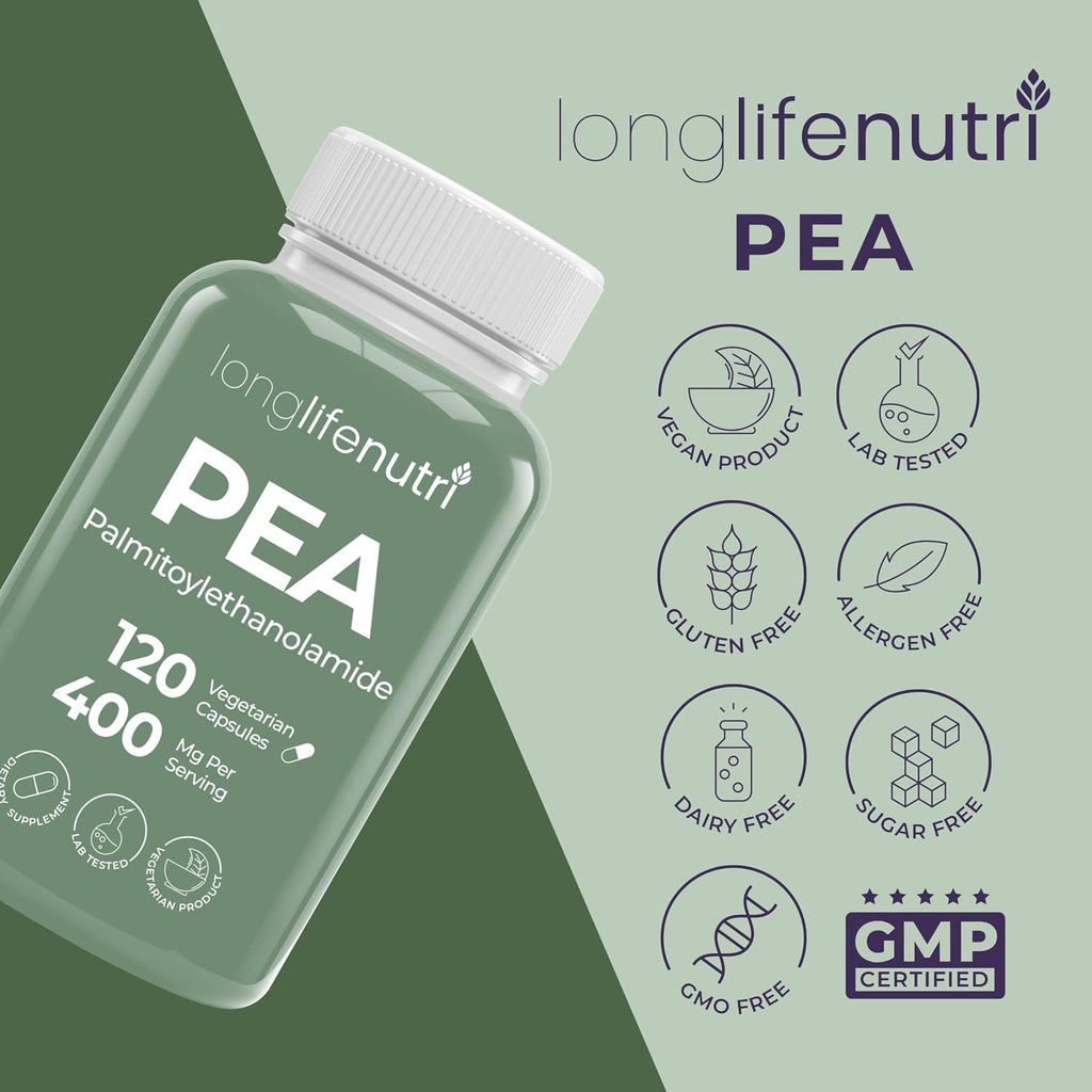 Palmitoiletanolamida (PEA) 400 mg - 120 Cápsulas Vegetarianas