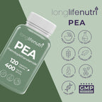 Palmitoiletanolamida (PEA) 400 mg - 120 Cápsulas Vegetarianas