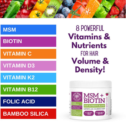 Qhemet Biologics MSM + Biotina Mezcla en – Vitamina B12: Contribuye a la reducción del cansancio y la fatiga, y al – Image 4