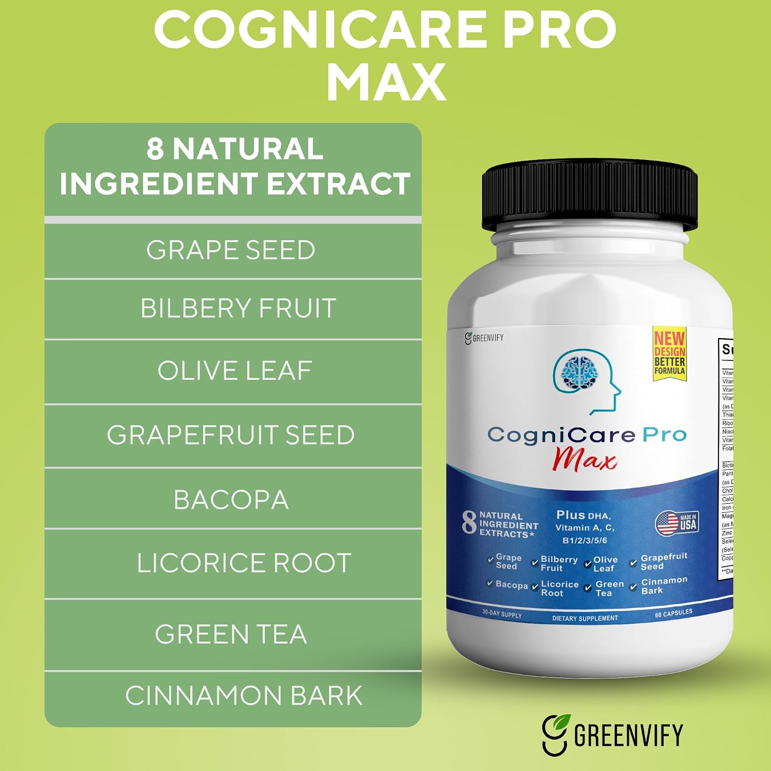 Cognicare Pro Max - Suplemento para el apoyo cerebral, mejora de memoria y concentración - 60 cápsulas naturales