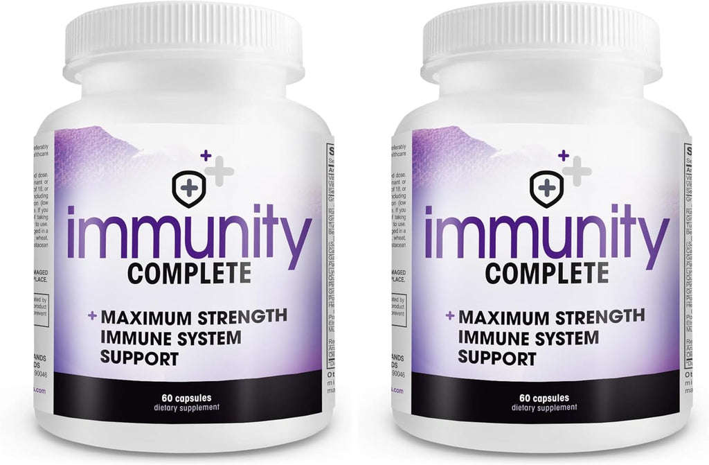 Immunity Complete - 20-in-1 Fórmula de Apoyo Inmunológico con Uña de Gato, Quercetina, Vitamina C y Extracto de Hoja de Olivo (60 comprimidos)